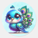 Search for cute peacock stickers Watercolor