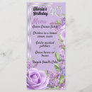 Search for lavender dinner menus Birthday