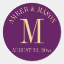 Search for purple and gold wedding stickers Elegant