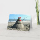 Search for snowman on beach christmas cards Sand