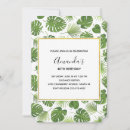 Search for tropical leaves birthday invitations Foliage
