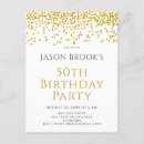 Search for gold and white 50th birthday invitations Simple