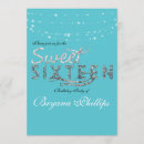 Search for teal blue birthday invitations Silver