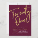 Search for gold 21st birthday invitations Simple