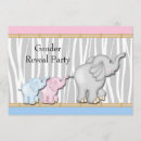 Search for pink blue elephant gender reveal invitations Party