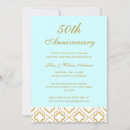 Search for blue gold 50th wedding anniversary invitations Modern