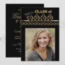 Search for classy graduation invitations Black and gold