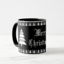 Search for modern black white christmas tree mugs Elegant