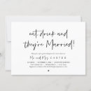 Search for eat drink and party invitations Black and white