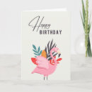 Search for flamingo birthday cards Tropical leaves