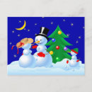 Search for snowmen horizontal postcards Illustration