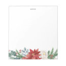 Search for holiday notepads Poinsettia