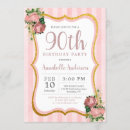 Search for floral 90th birthday invitations Glitter