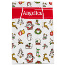Search for christmas doodles gift bags Santa