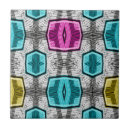 Search for blue yellow geometric pattern tiles Retro