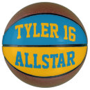 Search for blue and gold basketballs Jersey number