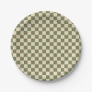 Search for green gingham plates Retro
