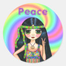 Search for hippie girl stickers Rainbow