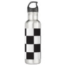 Search for black and white checkered water bottles Chequered pattern