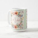 Search for pretty floral monogram mugs Blue