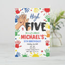 Search for hi five birthday invitations High 5 fifth birthday