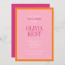 Search for pink orange bridal shower invitations Modern elegant