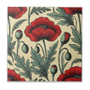 Search for vintage red poppy tiles Retro