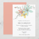 Search for teal and coral wedding invitations Botanical