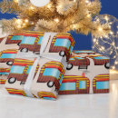 Search for camper christmas wrapping paper Vintage