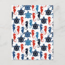 Search for seahorse pattern postcards Watercolor