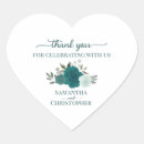 Search for turquoise heart wedding stickers Thank you