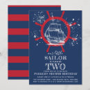 Search for sailor birthday invitations Navy blue