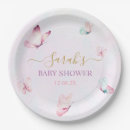 Search for purple butterfly plates Baby shower