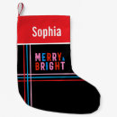 Search for merry and bright christmas stockings Red