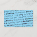 Search for plumbing and electrical business cards Construction