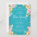 Search for teal quinceanera invitations Floral
