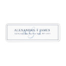 Search for navy blue monogram return address labels Simple