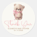 Search for pink brown baby shower stickers Teddy bear