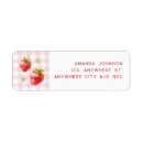 Search for red white check return address labels Cute