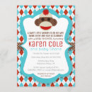 Search for sock monkey baby shower invitations Brown