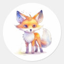 Search for fox cubs stickers Watercolor