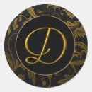 Search for gold monogram d stickers Black