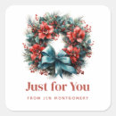 Search for green holly leaves red berries stickers Wreath