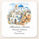 Search for adventure awaits coasters Watercolor