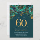 Search for emerald green and gold 60th birthday invitations For her