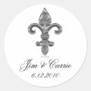 Search for fleur de lis wedding stickers Black