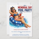 Search for memorial day pool party invitations Red white blue