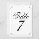 Search for table numbers invitations Black and white