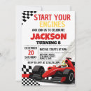 Search for chequered flag birthday invitations Racing  party