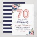 Search for rose gold 70th birthday invitations Floral